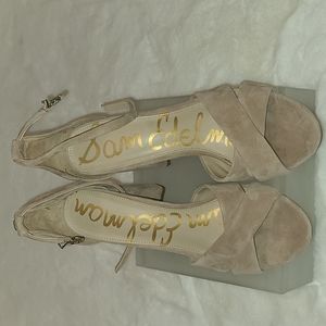 NWOT Sam Edelman Tan Chunky Heel Sandals | Size 10